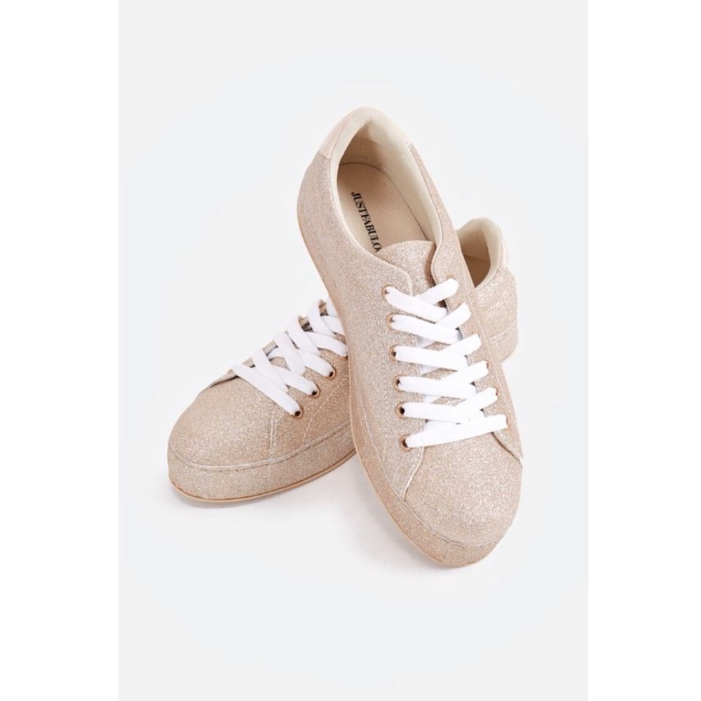 Gold glitter sneakers